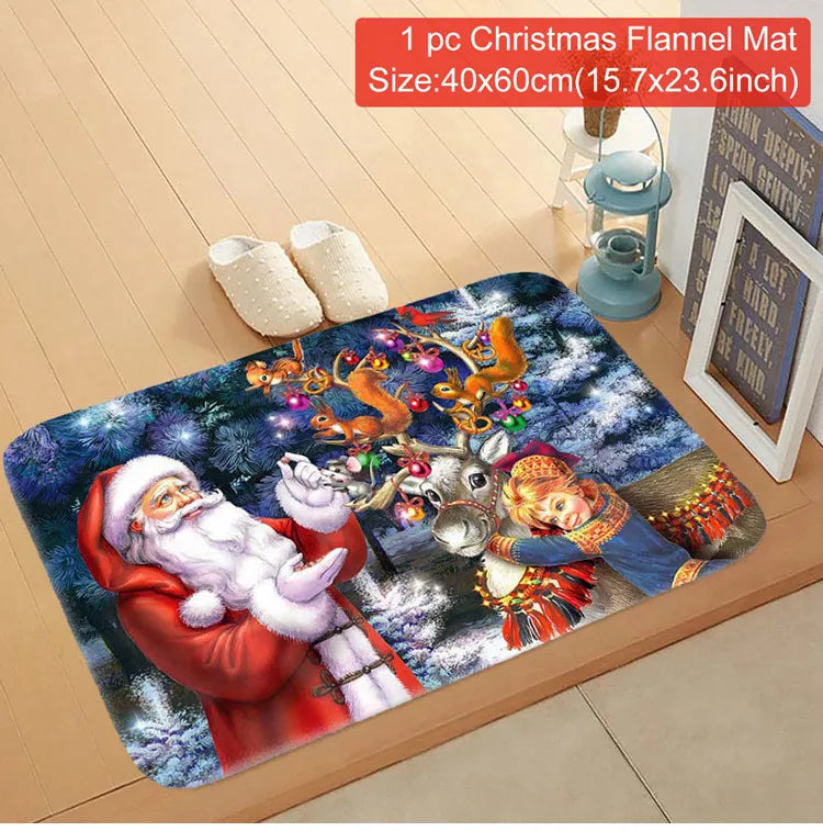 Christmas Door Mat Santa Claus Outdoor Carpet Merry Christmas Decorations For Home 2024 Navidad Xmas Ornament New Year 2025