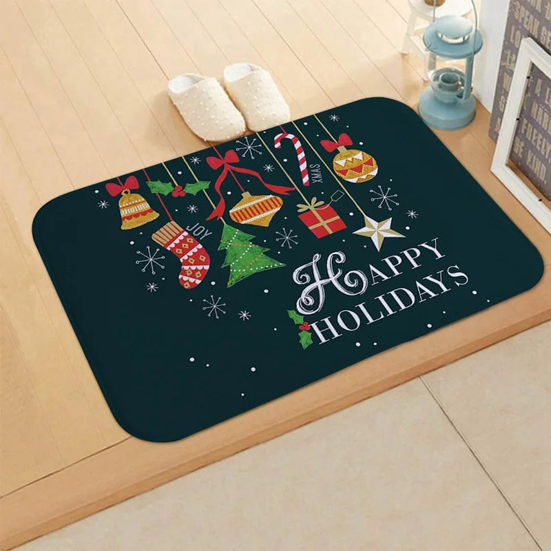 Christmas Door Mat Santa Claus Outdoor Carpet Merry Christmas Decorations For Home 2024 Navidad Xmas Ornament New Year 2025