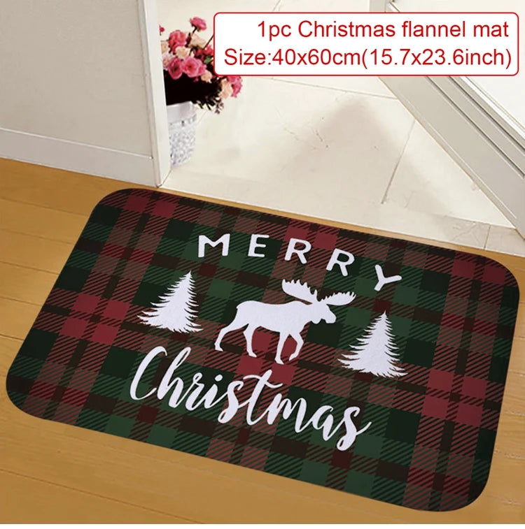 Christmas Door Mat Santa Claus Outdoor Carpet Merry Christmas Decorations For Home 2024 Navidad Xmas Ornament New Year 2025