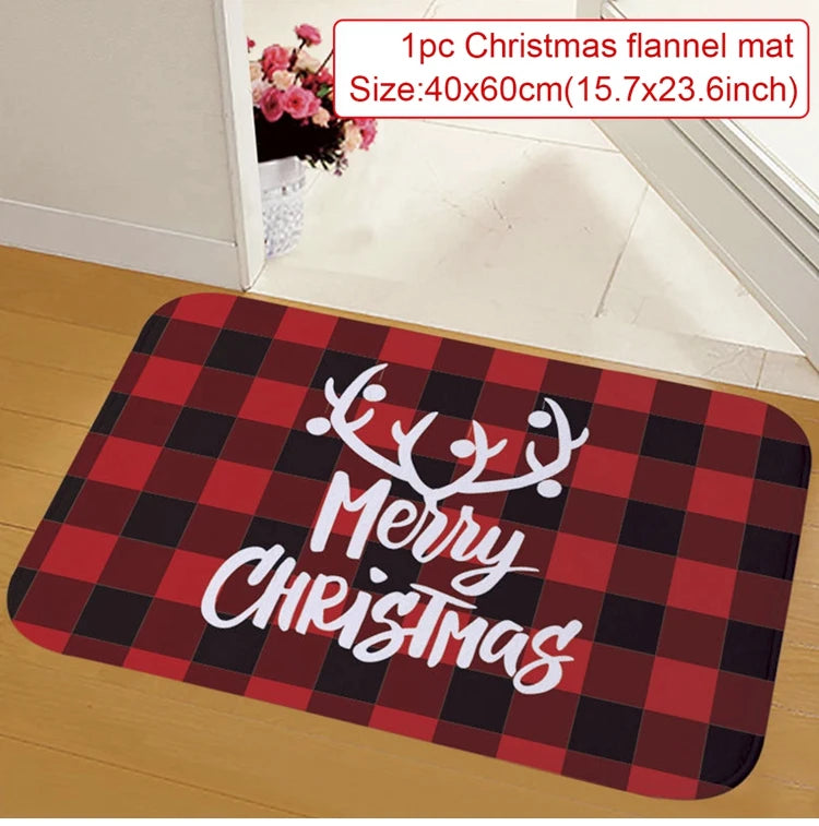 Christmas Door Mat Santa Claus Outdoor Carpet Merry Christmas Decorations For Home 2024 Navidad Xmas Ornament New Year 2025