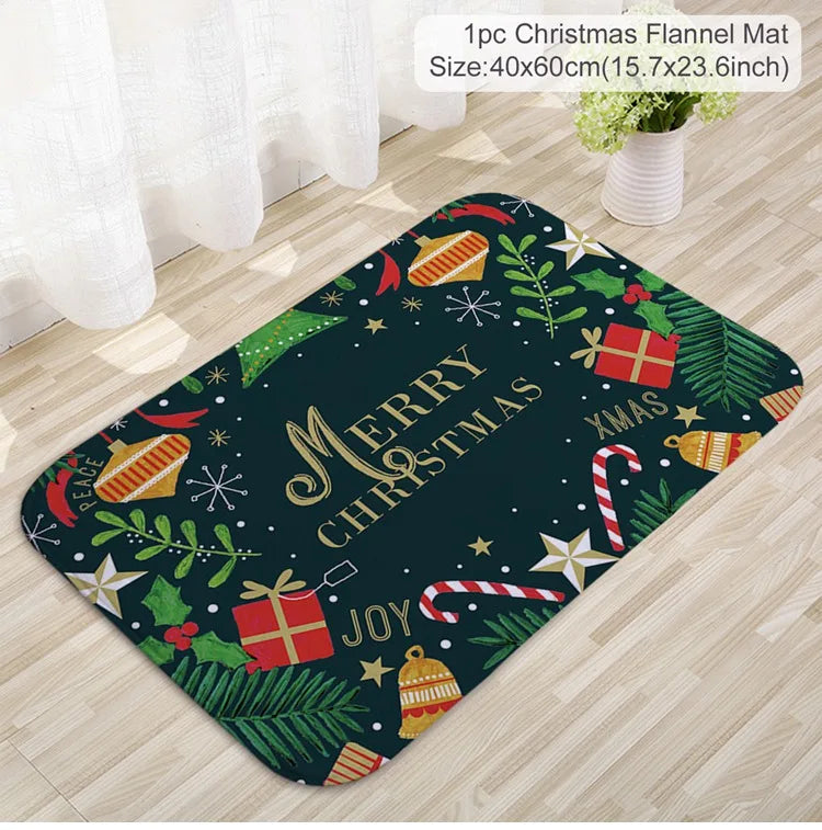 Christmas Door Mat Santa Claus Outdoor Carpet Merry Christmas Decorations For Home 2024 Navidad Xmas Ornament New Year 2025