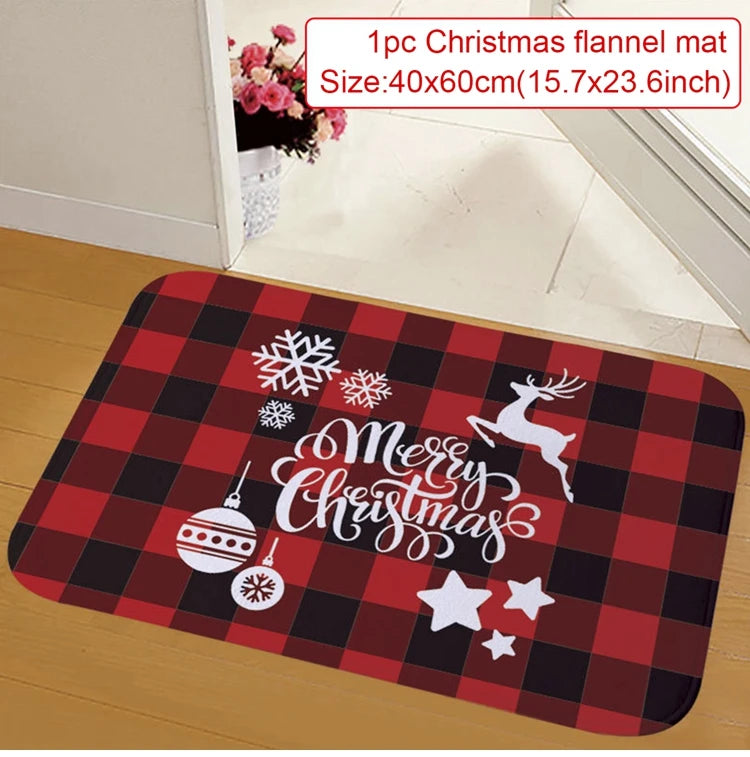 Christmas Door Mat Santa Claus Outdoor Carpet Merry Christmas Decorations For Home 2024 Navidad Xmas Ornament New Year 2025