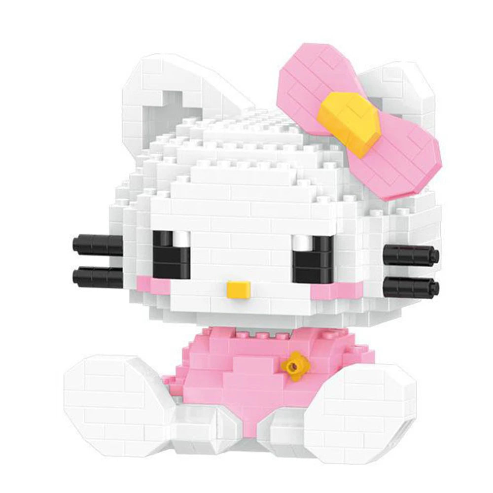 Hello Kitty Building Block Assembled Toys Decorative Ornament Sanrio Anime Figure Kuromi Model My Melody Children's Puzzle Gift