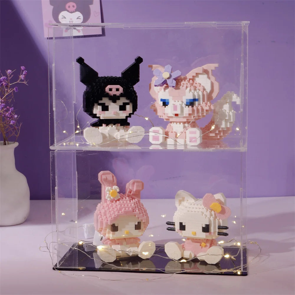 Hello Kitty Building Block Assembled Toys Decorative Ornament Sanrio Anime Figure Kuromi Model My Melody Children's Puzzle Gift