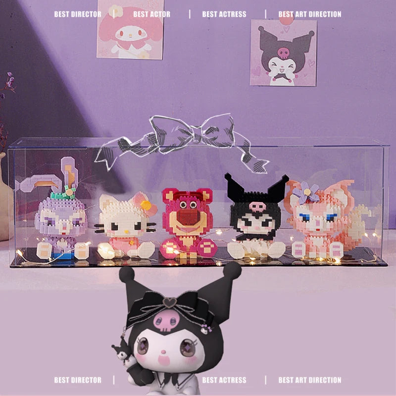 Hello Kitty Building Block Assembled Toys Decorative Ornament Sanrio Anime Figure Kuromi Model My Melody Children's Puzzle Gift