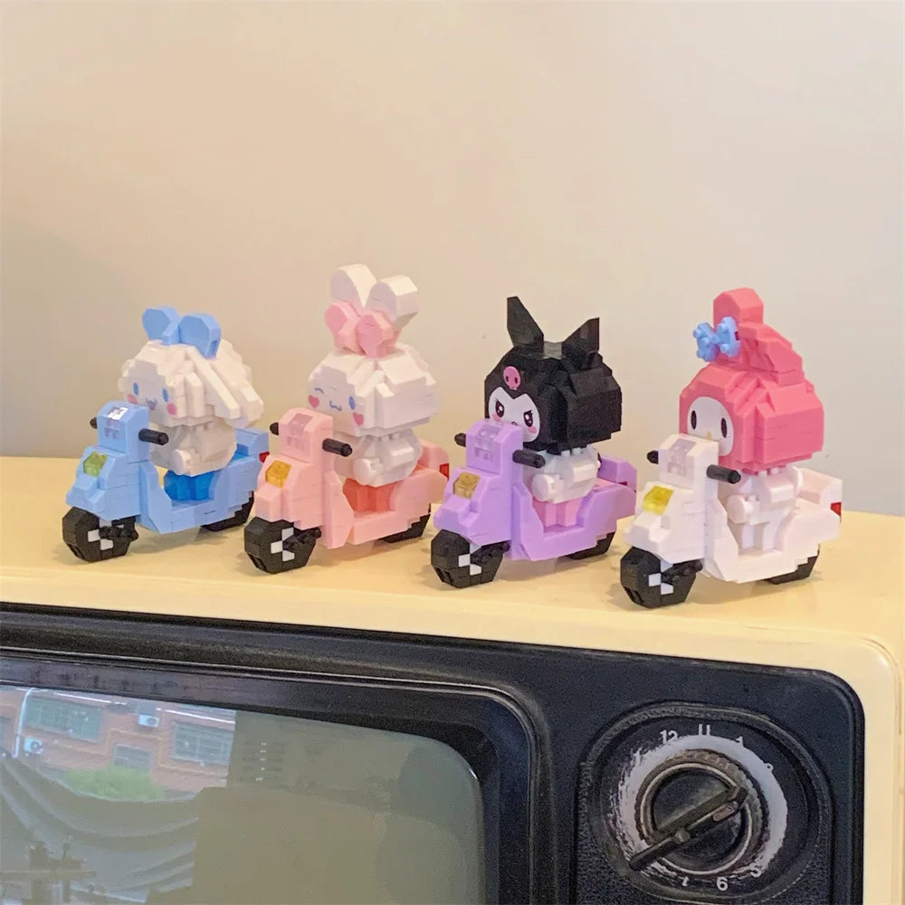 Hello Kitty Building Block Assembled Toys Decorative Ornament Sanrio Anime Figure Kuromi Model My Melody Children's Puzzle Gift