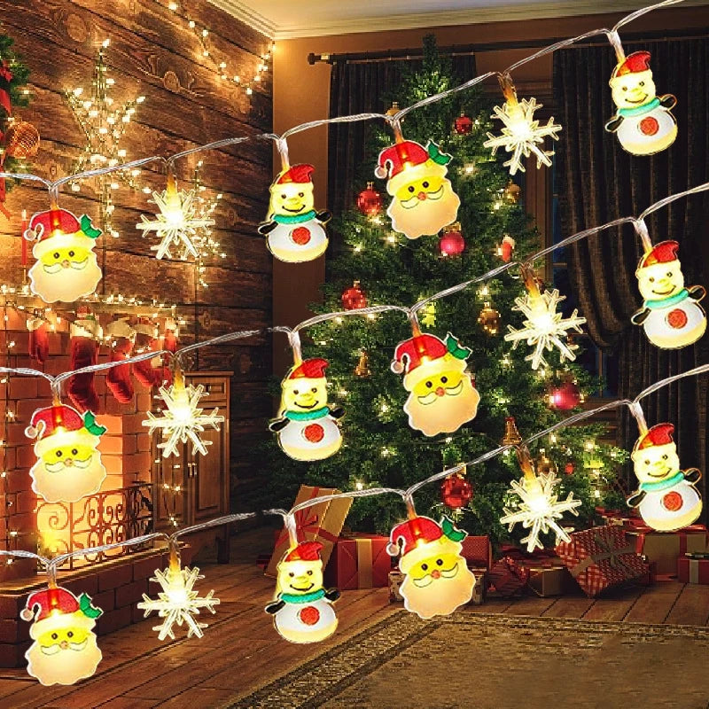 Christmas Tree LED String Light 1.5M 10LED Xmas Hanging Lamp Fairy Light Garland Home Decoration Ornament 2024 New Year Gifts