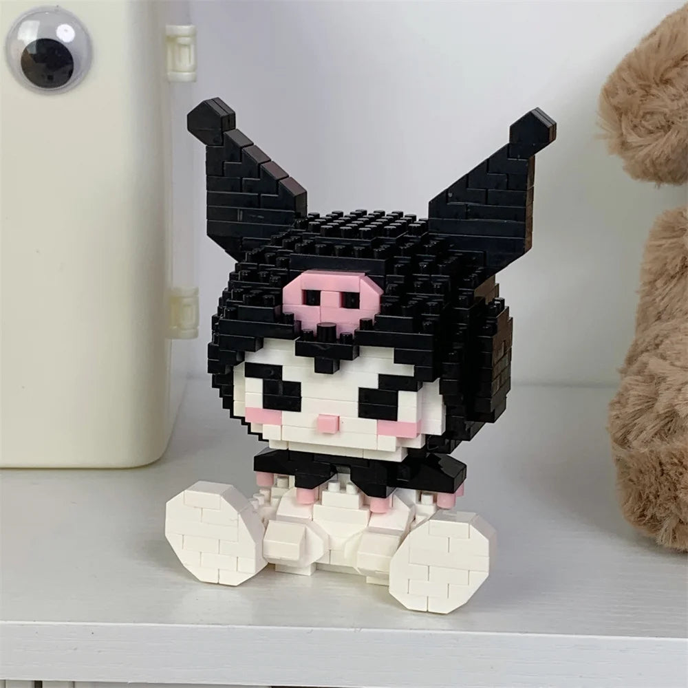 Hello Kitty Building Block Assembled Toys Decorative Ornament Sanrio Anime Figure Kuromi Model My Melody Children's Puzzle Gift